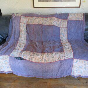 75" INDIA PATCHWORK Tapestry Blanket COVER Bedspread Throw Wall Art MULTI PURPLE